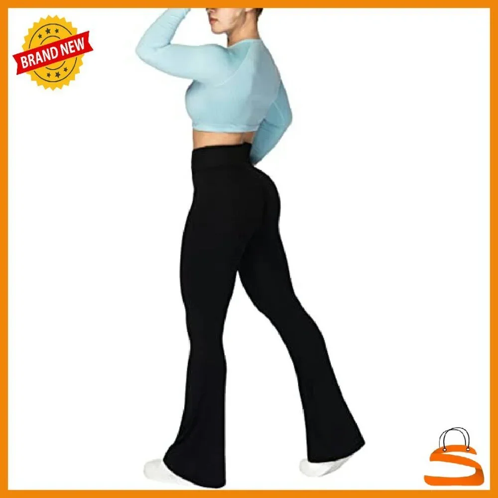 High-Waisted Flare Leggings with Tummy Control, Yoga Pants, 80% Nylon 20%